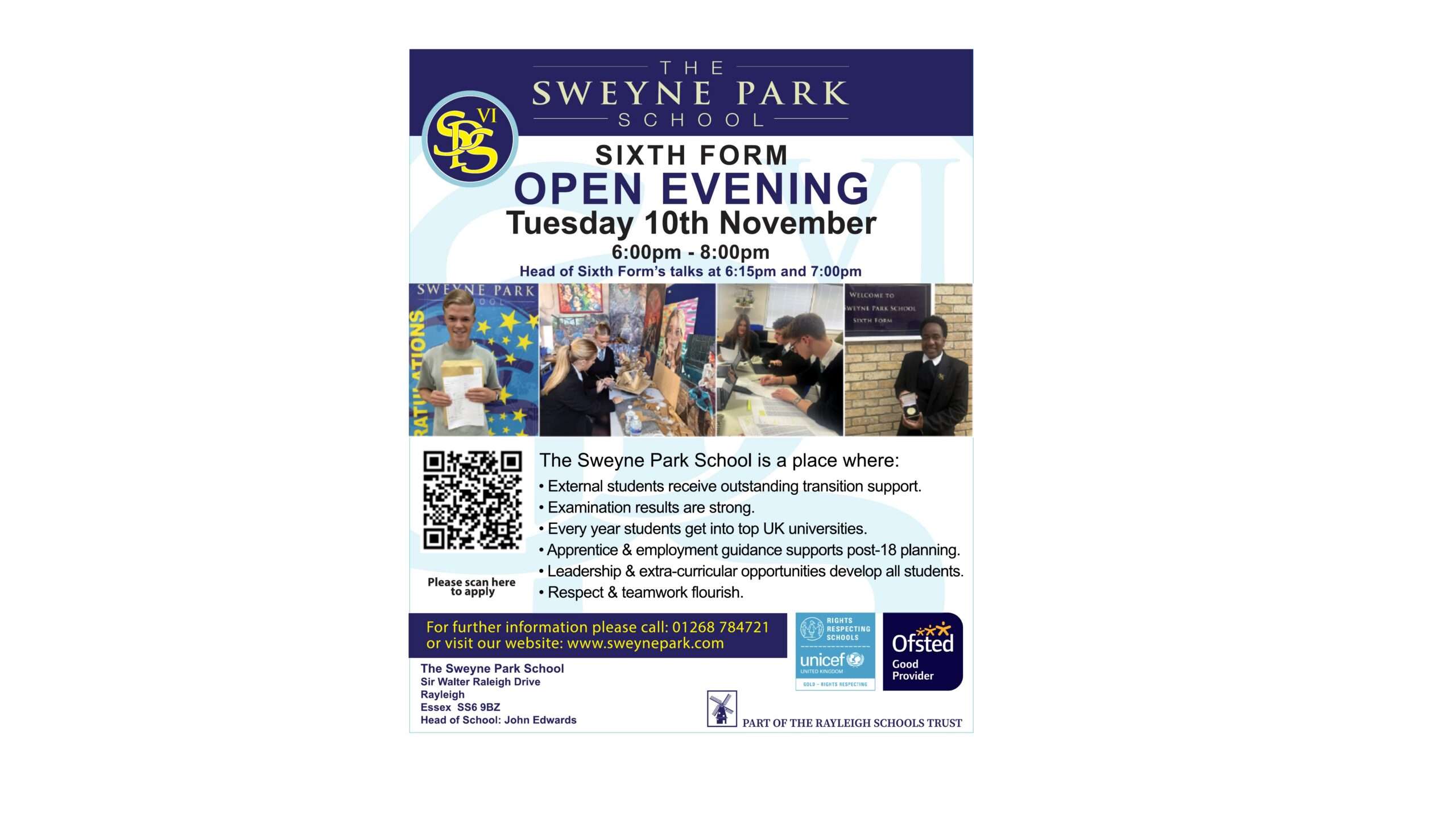 Sweyne Park Sixth Form Open Evening